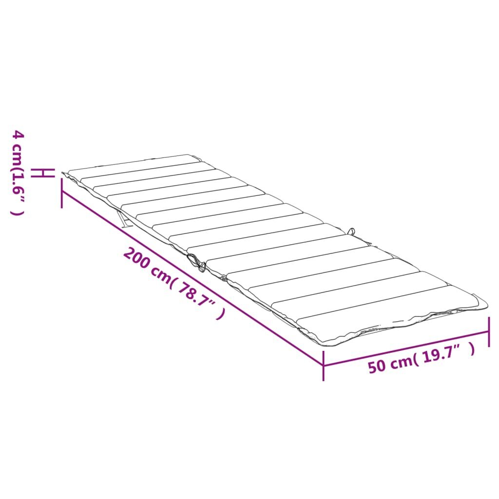 vidaXL sauļošanās krēsla matracis, krāsains audums cena un informācija | Krēslu paliktņi | 220.lv