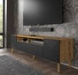 TV skapītis Akl Furniture Luxi, melns/brūns cena un informācija | TV galdiņi | 220.lv