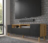 TV skapītis Akl Furniture Luxi, melns/brūns цена и информация | TV galdiņi | 220.lv