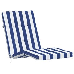 vidaXL krēslu spilveni, 2 gab., oksfordas audums, zili baltas svītras cena un informācija | Krēslu paliktņi | 220.lv