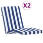 vidaXL krēslu spilveni, 2 gab., oksfordas audums, zili baltas svītras цена и информация | Krēslu paliktņi | 220.lv