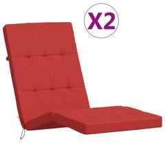 vidaXL dārza krēslu spilveni, 2 gab., oksforda audums, sarkani cena un informācija | Krēslu paliktņi | 220.lv