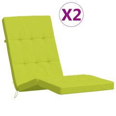 vidaXL dārza krēslu spilveni, 2 gab., oksforda audums, spilgti zaļi cena un informācija | Krēslu paliktņi | 220.lv