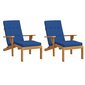 vidaXL dārza krēslu spilveni, 2 gab., oksforda audums, koši zili cena un informācija | Krēslu paliktņi | 220.lv