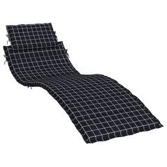 vidaXL sauļošanās krēsla matracis, melns četrstūru raksts cena un informācija | Krēslu paliktņi | 220.lv