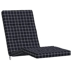 vidaXL krēslu spilveni, 2 gab., oksforda audums, melnas rūtis cena un informācija | Krēslu paliktņi | 220.lv