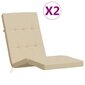 vidaXL dārza krēslu spilveni, 2 gab., oksforda audums, bēši цена и информация | Krēslu paliktņi | 220.lv