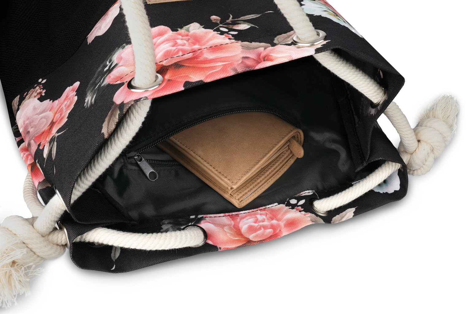 Melna sieviešu somiņa ar ziedu apdruku Zagatto цена и информация | Sieviešu somas | 220.lv
