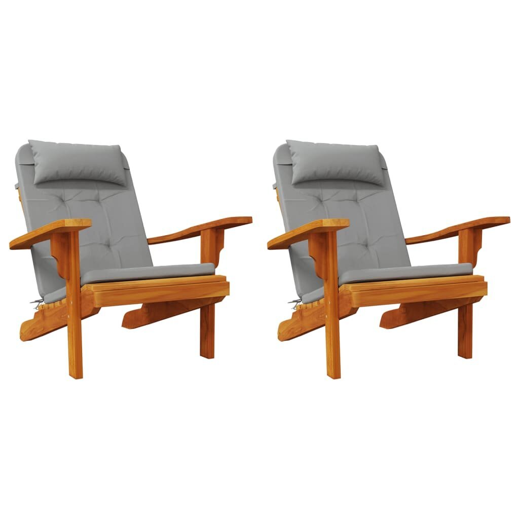 vidaXL dārza krēslu spilveni, 2 gab., oksforda audums, pelēki cena un informācija | Krēslu paliktņi | 220.lv
