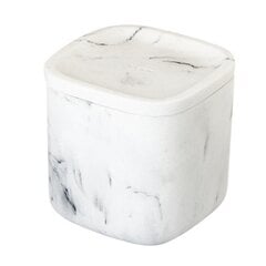 Līnija box zense white marble: kvadrāta konteiners personīgās higiēnas līdzekļiem ar elegantu marmora dizainu cena un informācija | Vannas istabas aksesuāri | 220.lv