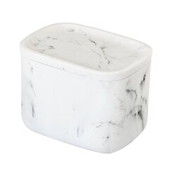 Līnija box zense white marble: taisnstūra konteiners personīgās higiēnas līdzekļiem ar elegantu marmora dizainu цена и информация | Аксессуары для ванной комнаты | 220.lv