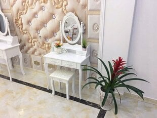 Kosmētikas galds Cerlo balts 75 X 140 X 40 cm цена и информация | Туалетные столики | 220.lv
