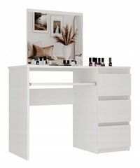 Kosmētiskais galds Euro-Meble White Mat 90 X 125,2 x 50cm цена и информация | Туалетные столики | 220.lv