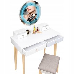 Kosmētikas galda stazer balts 80 x 120 x 40 cm цена и информация | Туалетные столики | 220.lv