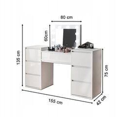 Kosmētikas galds 155 x 135 x 42 cm цена и информация | Туалетные столики | 220.lv