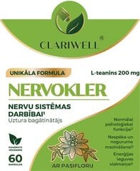 CLARIWELL® NERVOKLER, 60 капсул цена и информация | Витамины, пищевые добавки, препараты для хорошего самочувствия | 220.lv