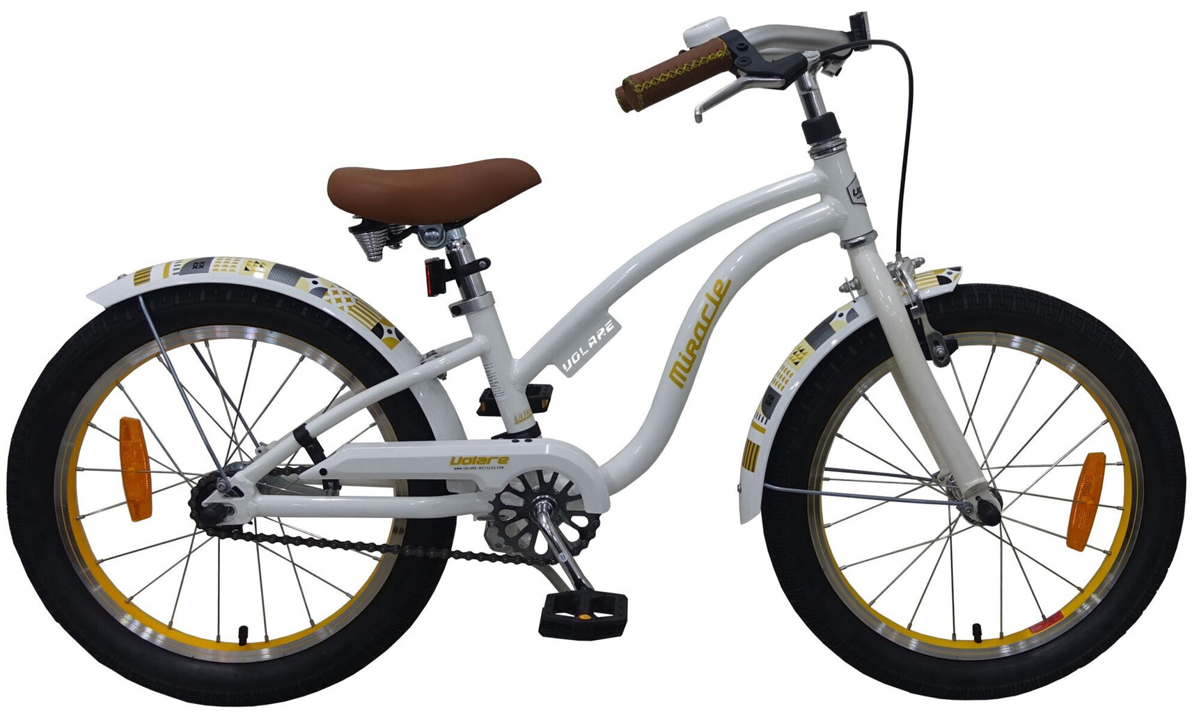 Velosipēds meitenēm Volare Miracle Cruiser 18'' 25,4 cm, balts цена и информация | Velosipēdi | 220.lv