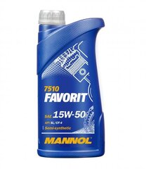 Motoreļļa 7510 Mannol Favorit 15W-50 API SL/CF-4, 1l cena un informācija | Motoreļļas | 220.lv