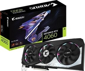 Gigabyte GeForce RTX 4060 Aorus Elite GV-N4060AORUS цена и информация | Видеокарты (GPU) | 220.lv