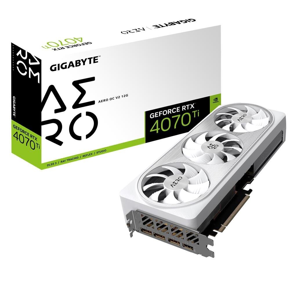 Gigabyte GeForce RTX 4070 Ti Aero OC V2 GV-N407TAEROOCV2-12GD cena un informācija | Videokartes (GPU) | 220.lv