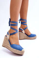 Sandales ar platformu, zilas Lendy cena un informācija | Sieviešu sandales | 220.lv