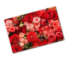 Tulup Griešanas dēlis, Sarkani ziedi, 80x52 cm cena un informācija | Griešanas dēlīši | 220.lv