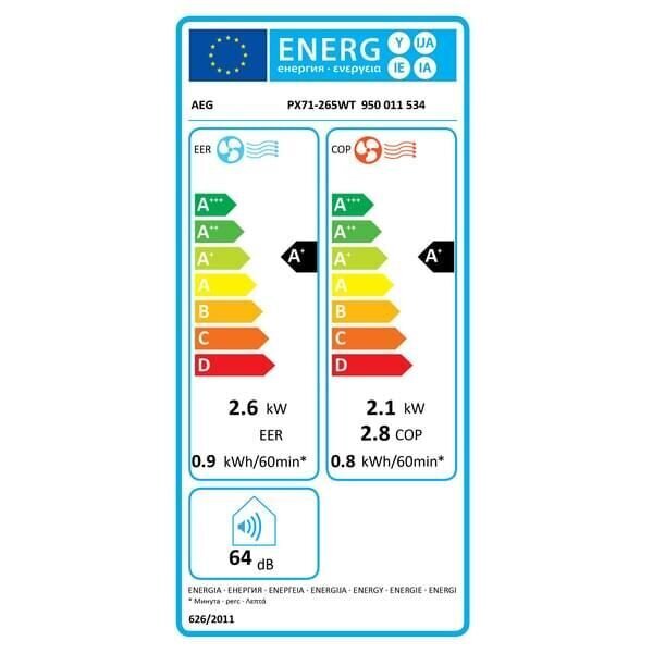 Gaisa kondicionieris AEG PX71-265WT cena un informācija | Gaisa kondicionieri, siltumsūkņi, rekuperatori | 220.lv