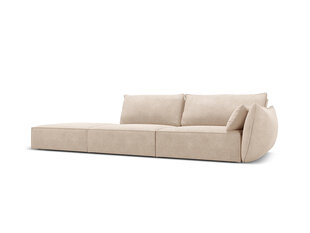 Kreisās puses dīvāns Vanda, 4 sēdvietas, smilškrāsas cena un informācija | Stūra dīvāni | 220.lv