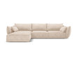 Kreisās puses stūra dīvāns Vanda, 4 sēdvietas, smilškrāsas cena un informācija | Stūra dīvāni | 220.lv