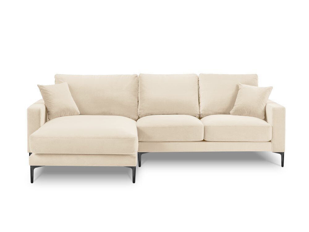 Kreisās puses stūra samta dīvāns Venus, 4 sēdvietas, gaišas smilškrāsas cena un informācija | Stūra dīvāni | 220.lv