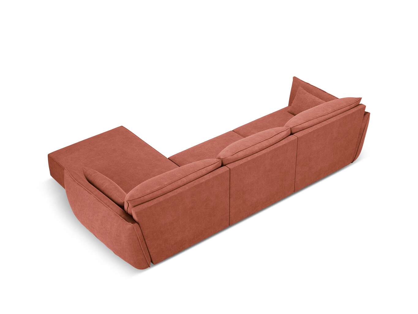 Labās puses stūra dīvāns Vanda, 4 sēdvietas, sarkans cena un informācija | Stūra dīvāni | 220.lv