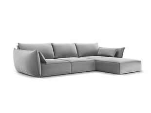Правый угловой velvet диван Vanda, 4 места, серый цвет цена и информация | Угловые диваны | 220.lv