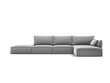 Labās puses stūra samta dīvāns Vanda, 5 sēdvietas, pelēks cena un informācija | Stūra dīvāni | 220.lv