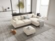 Labās puses stūra samta dīvāns Venus, 4 sēdvietas, gaišas smilškrāsas cena un informācija | Stūra dīvāni | 220.lv