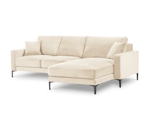 Labās puses stūra samta dīvāns Venus, 4 sēdvietas, gaišas smilškrāsas cena un informācija | Stūra dīvāni | 220.lv