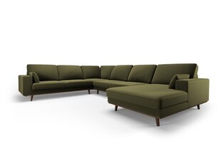 Панорамный левый угловой velvet диван Hebe, 6 мест, зеленый цвет цена и информация | Угловые диваны | 220.lv