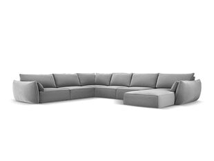 Панорамный левый угловой velvet диван Vanda, 8 мест, серый цвет цена и информация | Угловые диваны | 220.lv