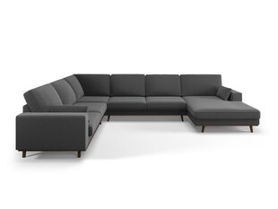 Панорамный правый угловой velvet диван Hebe, 6 мест, темно-серый цвет цена и информация | Угловые диваны | 220.lv