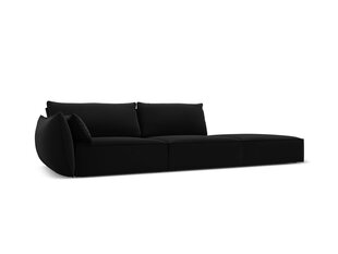 Velvet диван Vanda (правый), 4 места, черный цвет цена и информация | Угловые диваны | 220.lv