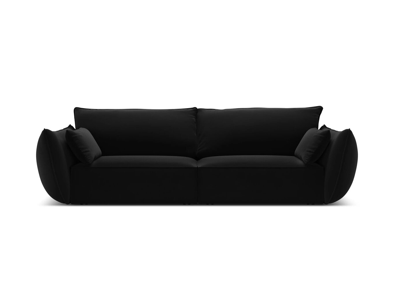 Samta dīvāns Vanda, 3 sēdvietas, melns cena un informācija | Dīvāni | 220.lv