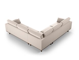 Simetrisks samta dīvāns Hebe, 5 sēdvietas, smilškrāsas cena un informācija | Stūra dīvāni | 220.lv