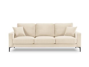 Trīsvietīgs samta dīvāns Venus, gaišas smilškrāsas cena un informācija | Dīvāni | 220.lv