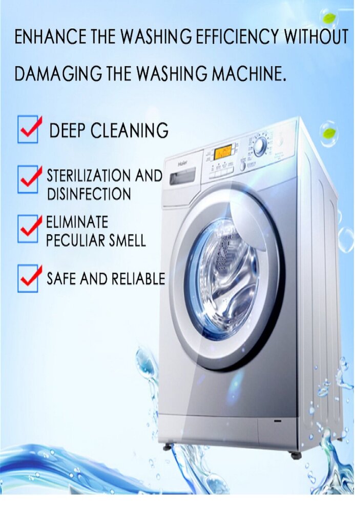 Veļas mašīnas atkaļķošanas putojošās tabletes, 20 gab. cena un informācija | Veļas mazgāšanas līdzekļi | 220.lv