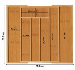 Trauku organizators, 39,8 x 35,5 x 5 cm цена и информация | Столовые приборы | 220.lv