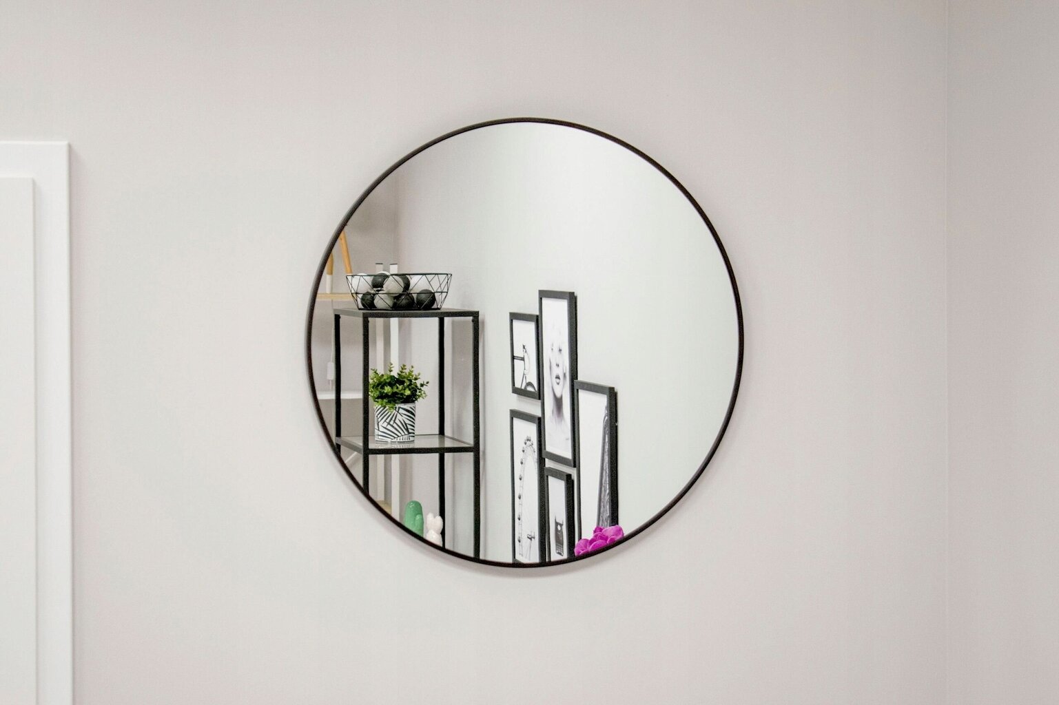 Sienas spogulis, 80 cm, melns цена и информация | Spoguļi | 220.lv