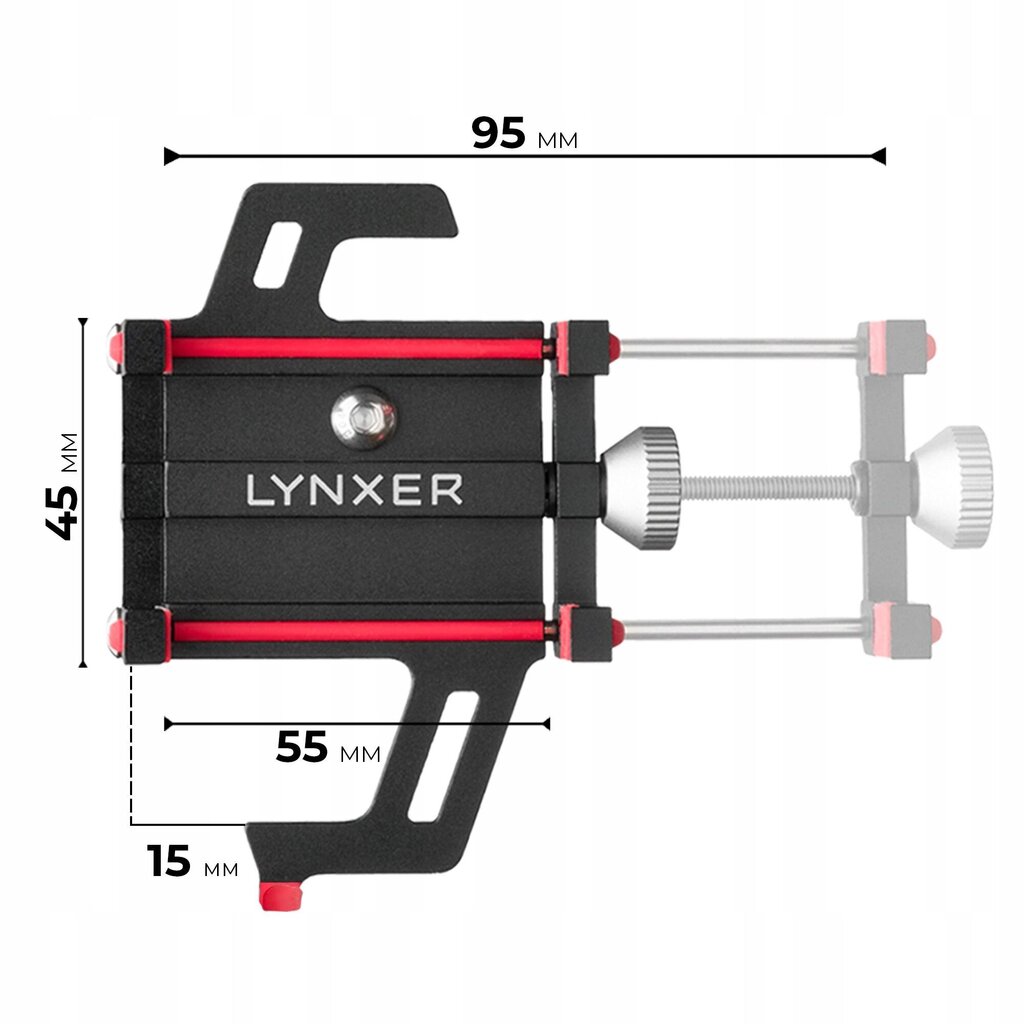 Universāls velo telefona turētājs Lynxer, melns cena un informācija | Citi velo piederumi un aksesuāri | 220.lv