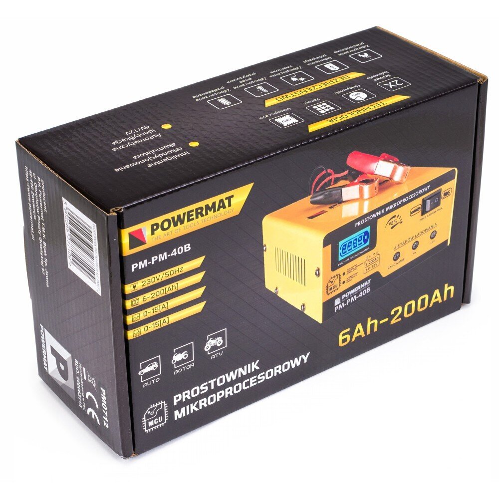 Mikroprocesoru akumulatoru lādētājs Powermat 6/12V PM-PM-40B cena un informācija | Akumulatoru lādētāji | 220.lv