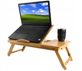 Regulējams bambusa klēpjdatora galdiņš cena un informācija | Datorgaldi, rakstāmgaldi, biroja galdi | 220.lv