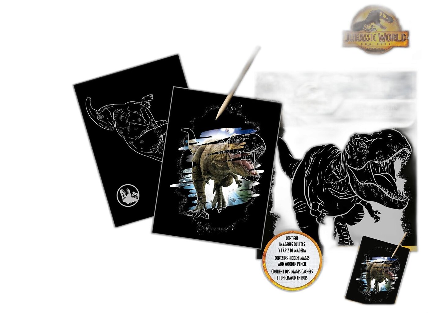 Jurassic World scratch art rakstāmpiederumu komplekts цена и информация | Kancelejas preces | 220.lv