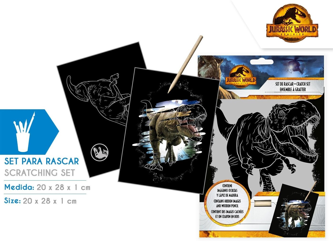 Jurassic World scratch art rakstāmpiederumu komplekts цена и информация | Kancelejas preces | 220.lv
